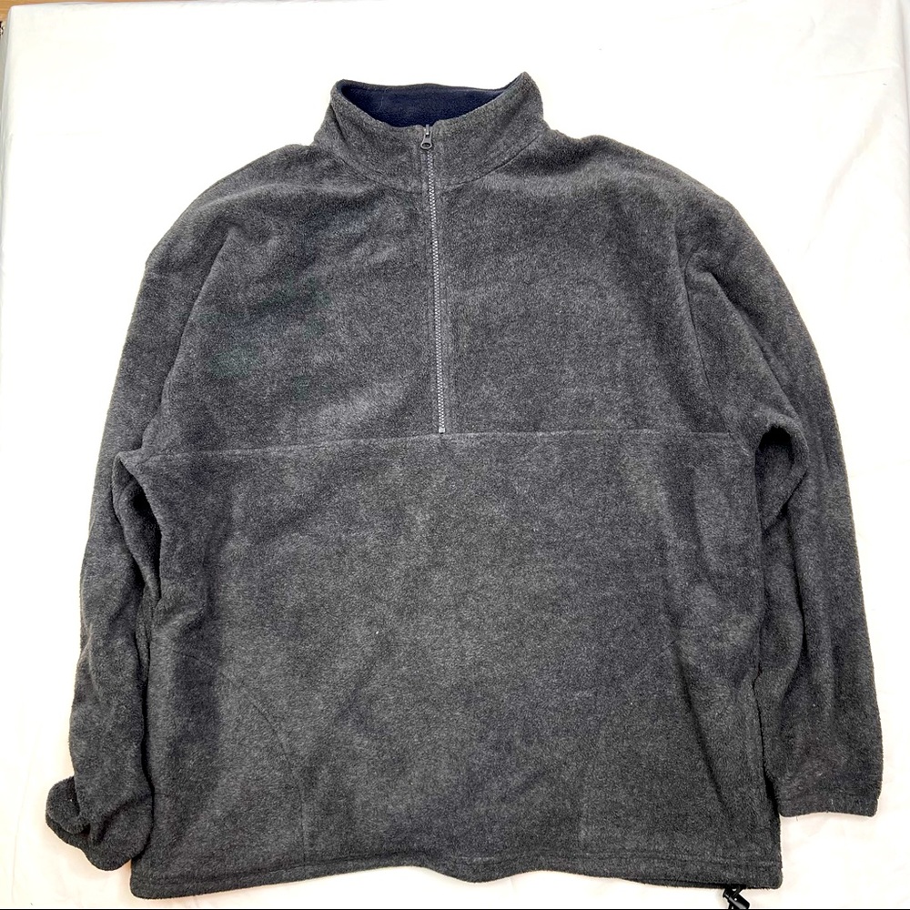 Britches Half Zip Mock Neck Fleece Jacket  XL Green Pockets Drawstring A040122